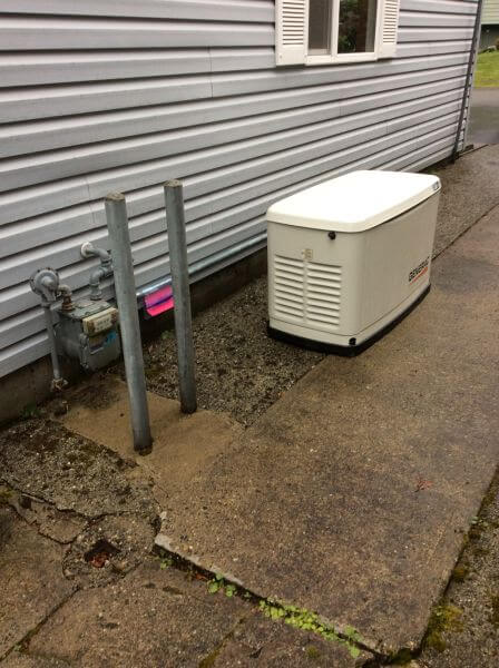 When the generator is placed on existing concrete we can bolt down securely.